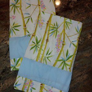 Pr Bamboo Floral Print Cotton Reversible Handmade Pillowcases 33x20